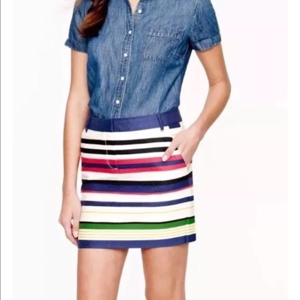 J. Crew Striped mini skirt size 6 NWOT